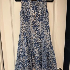 Tommy Hilfiger Blue and White Floral Kids Dress